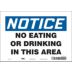 Notice: No Eating Or Drinking In This Area Signs