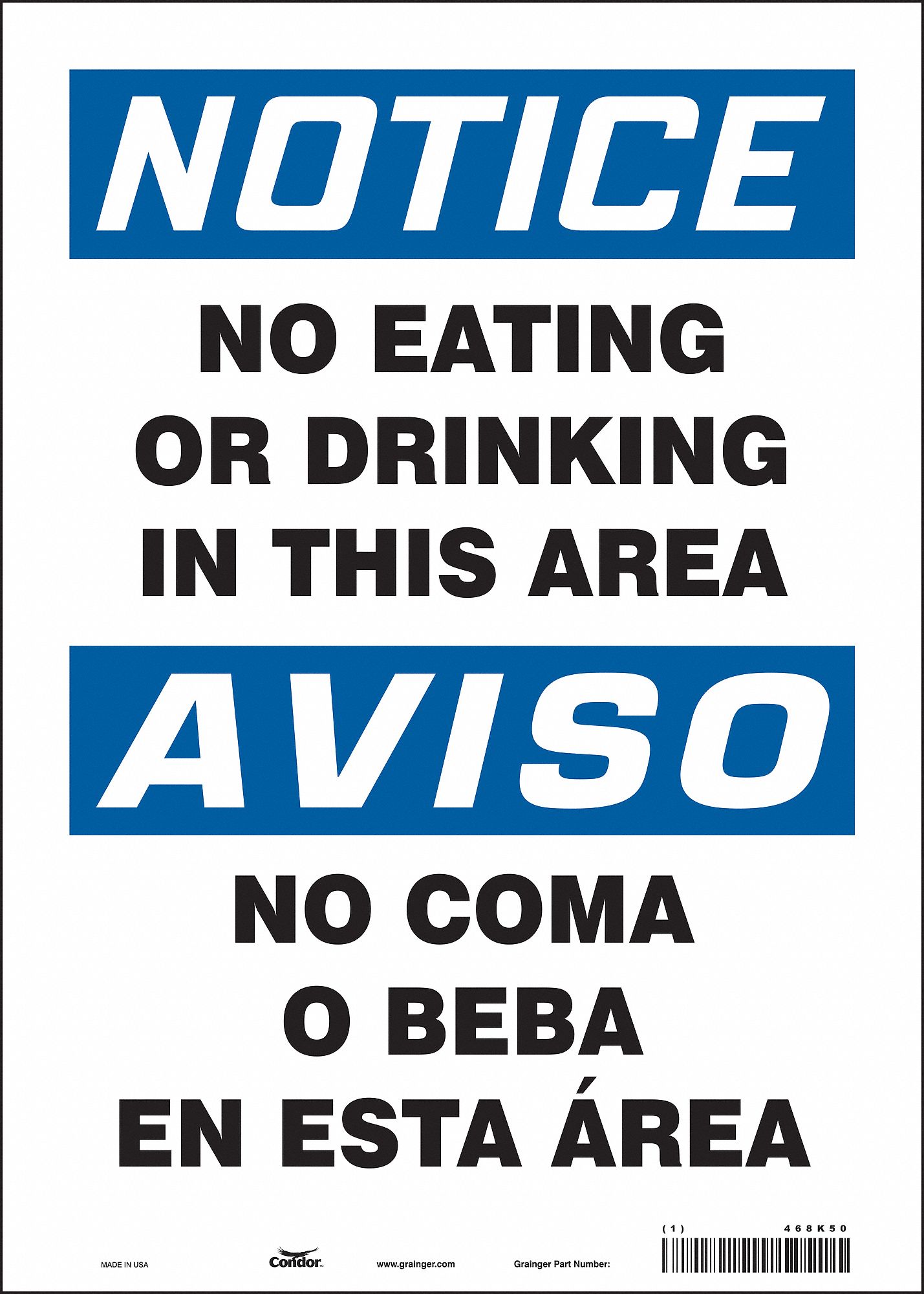 Safety Sign: Vinyl, Adhesive Sign Mounting, 14 in x 10 in Nominal Sign Size, Not Retroreflective