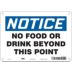 Notice: No Food Or Drink Beyond This Point Signs