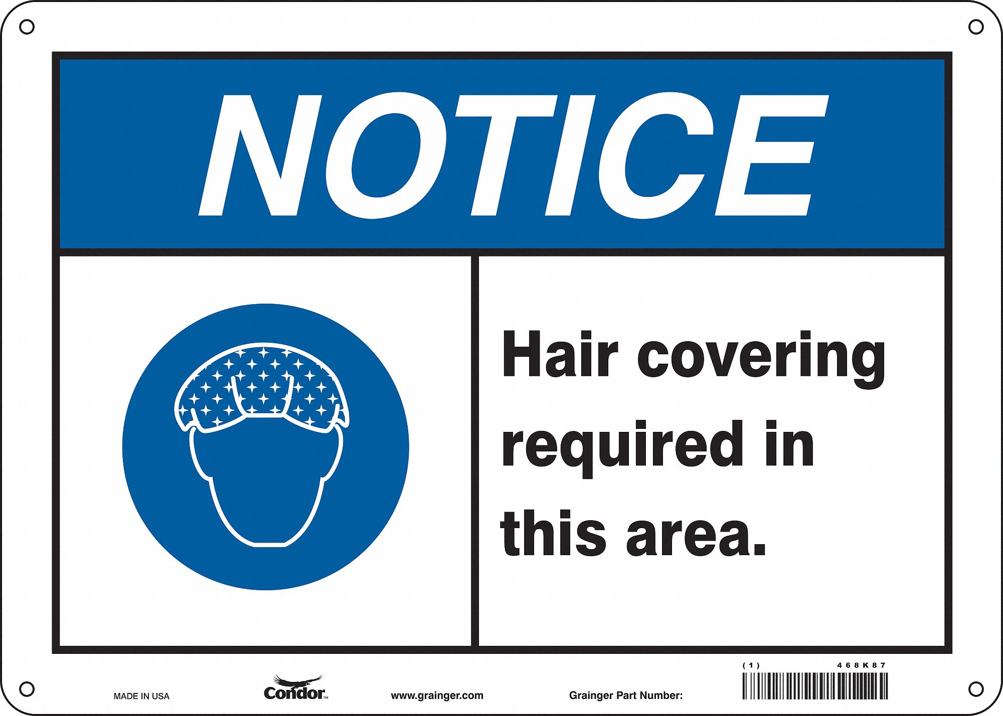 Safety Sign: Polyethylene, Mounting Holes Sign Mounting, 10 in x 14 in Nominal Sign Size