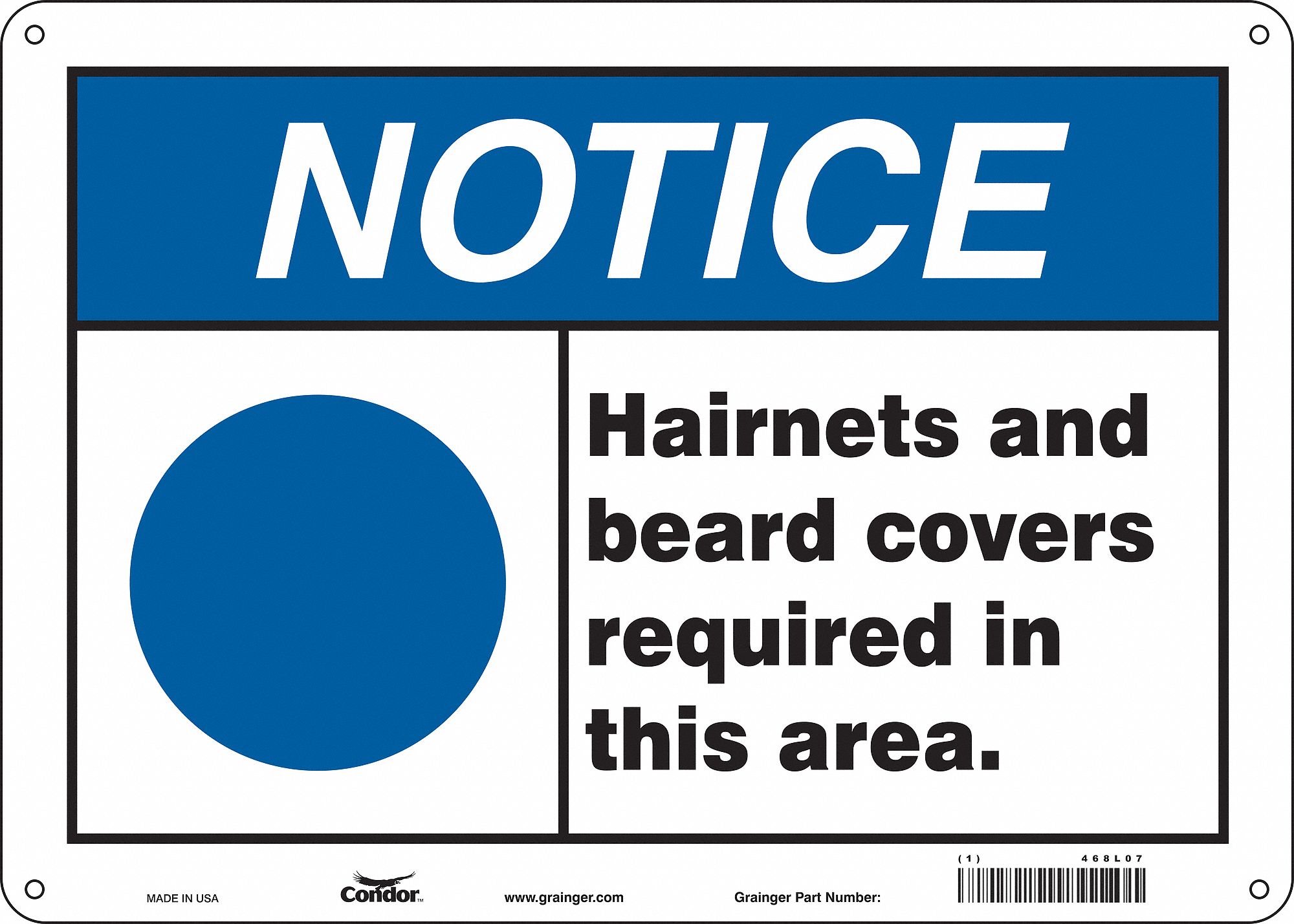 Safety Sign: Polyethylene, Mounting Holes Sign Mounting, 10 in x 14 in Nominal Sign Size