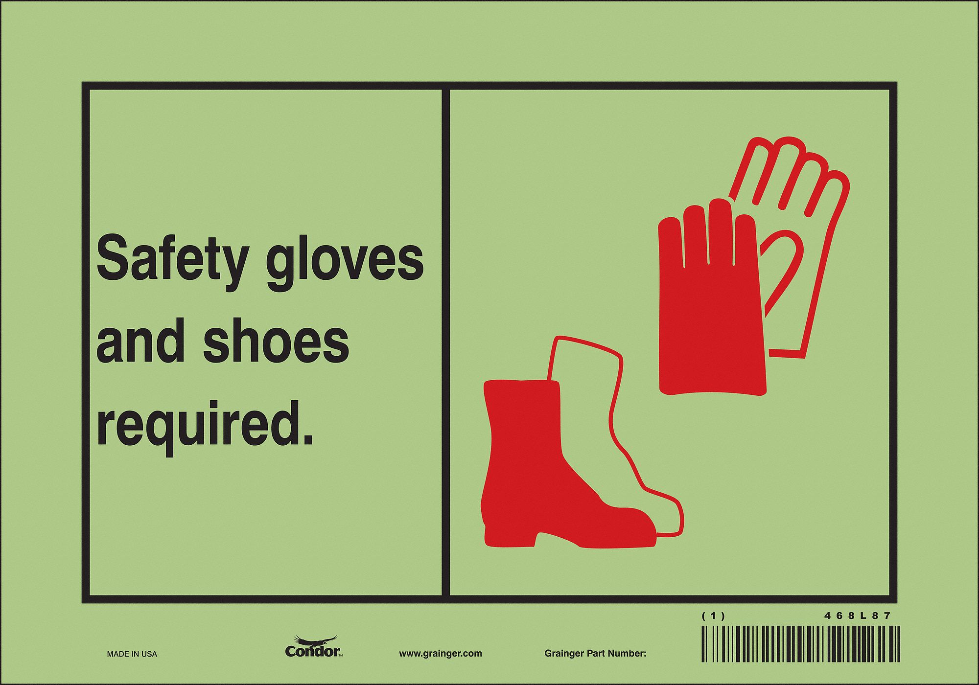Safety Sign, 7 in x 10 in, Glow Vinyl
