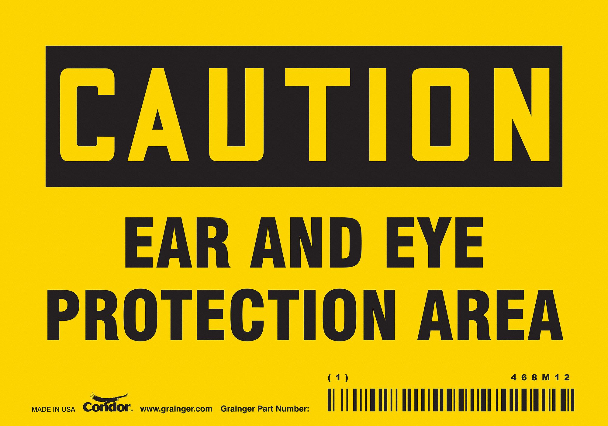 Safety Sign: Vinyl, Adhesive Sign Mounting, 3 1/2 in x 5 in Nominal Sign Size, Not Retroreflective