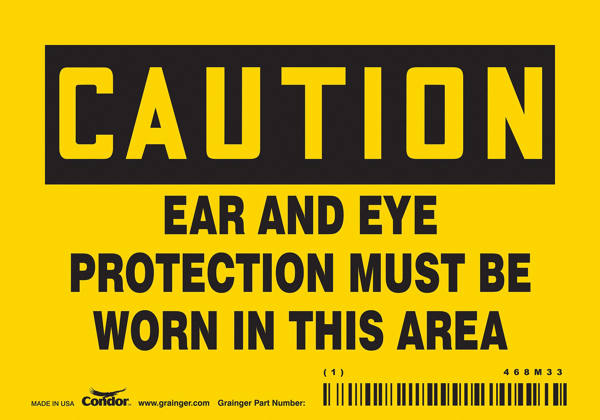 Safety Sign: Vinyl, Adhesive Sign Mounting, 3 1/2 in x 5 in Nominal Sign Size, Not Retroreflective