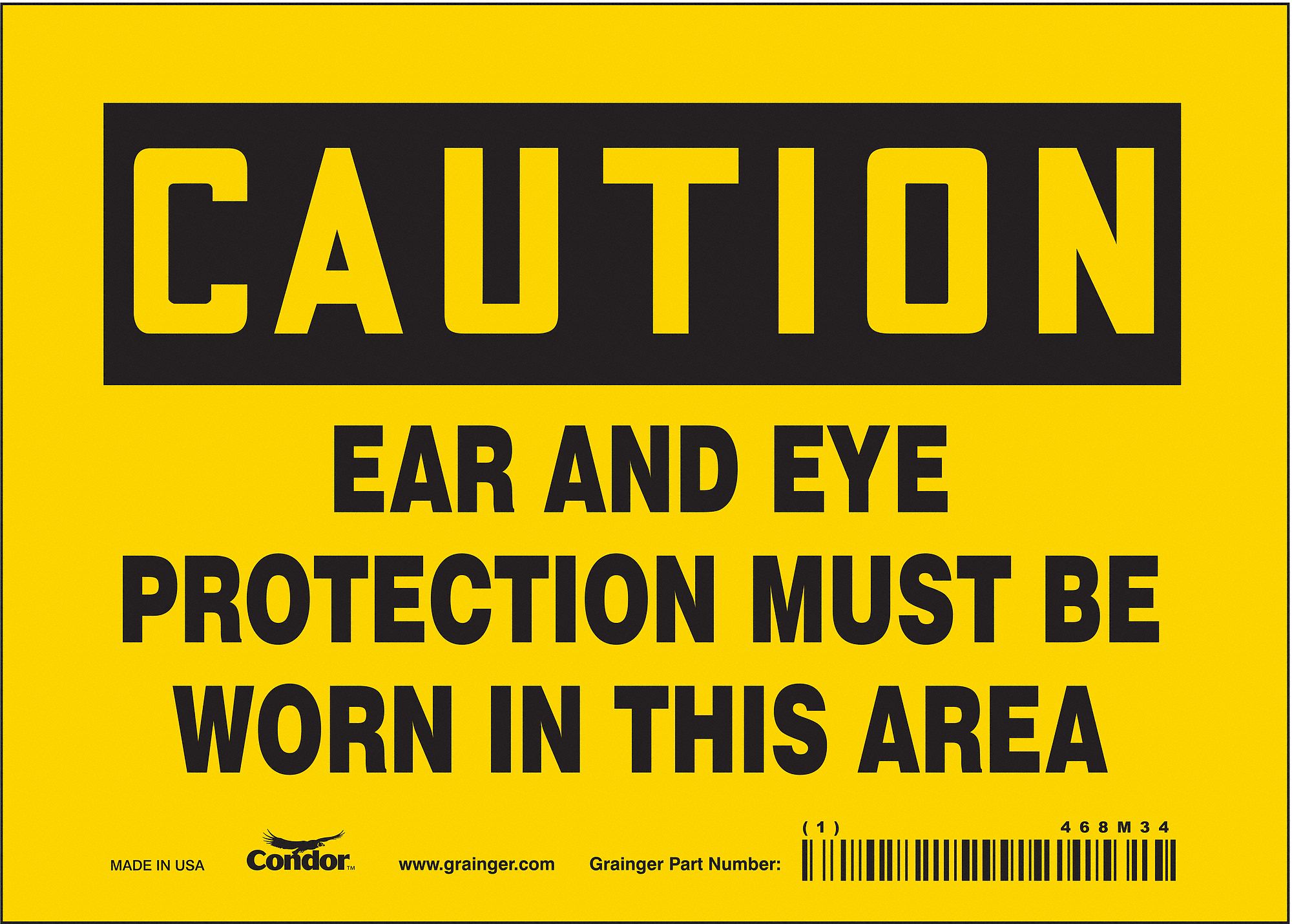 Safety Sign: Vinyl, Adhesive Sign Mounting, 5 in x 7 in Nominal Sign Size, Not Retroreflective, Wall