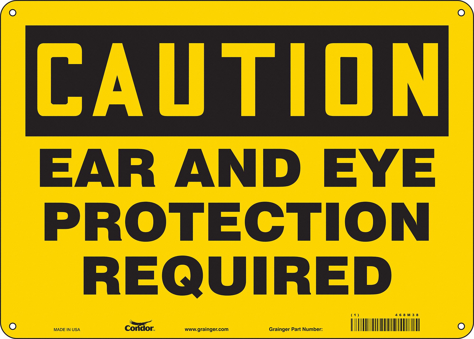 Safety Sign: Aluminum, Mounting Holes Sign Mounting, 10 in x 14 in Nominal Sign Size, 0.032 in Thick