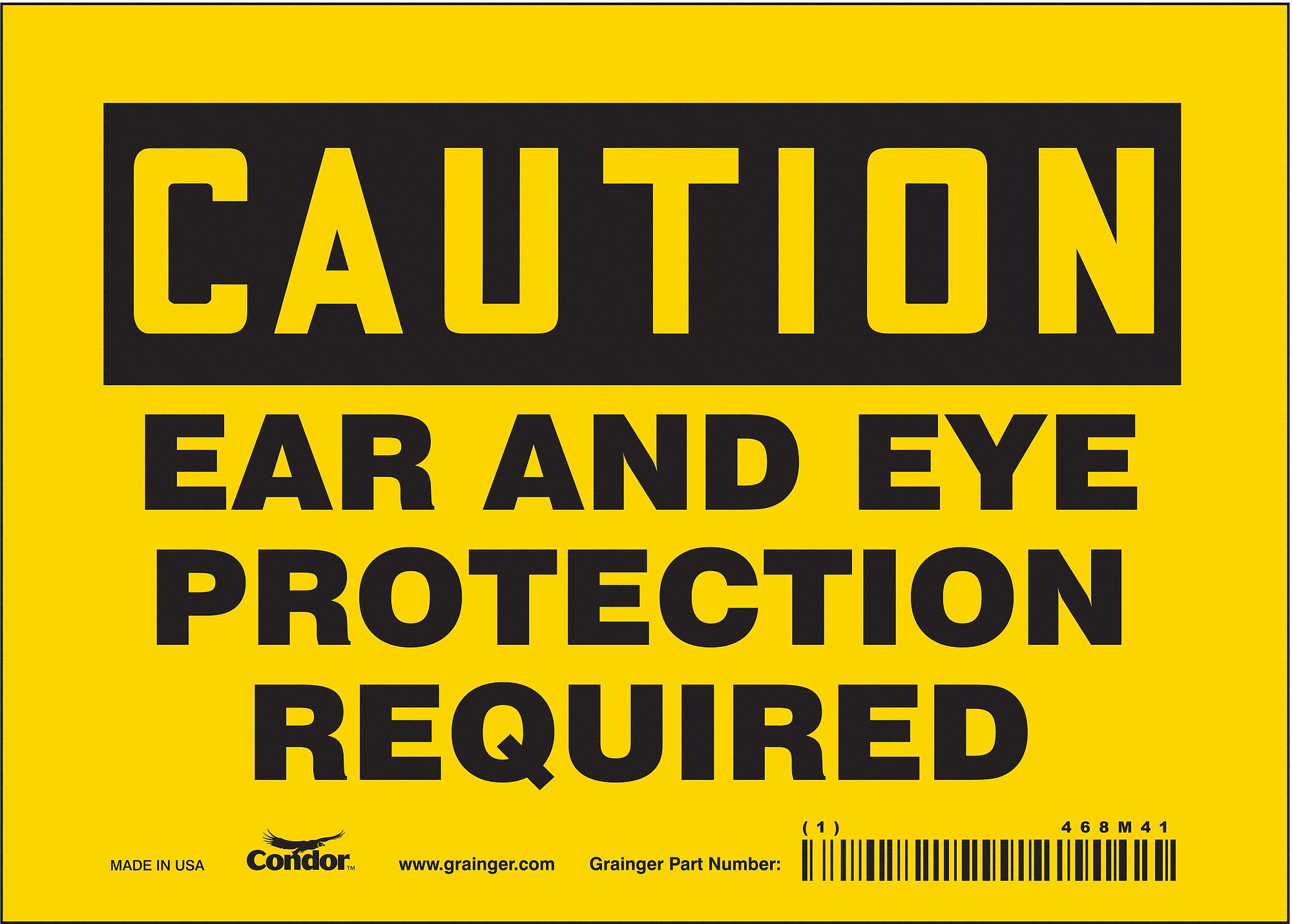 Safety Sign: Vinyl, Adhesive Sign Mounting, 5 in x 7 in Nominal Sign Size, Not Retroreflective, Wall