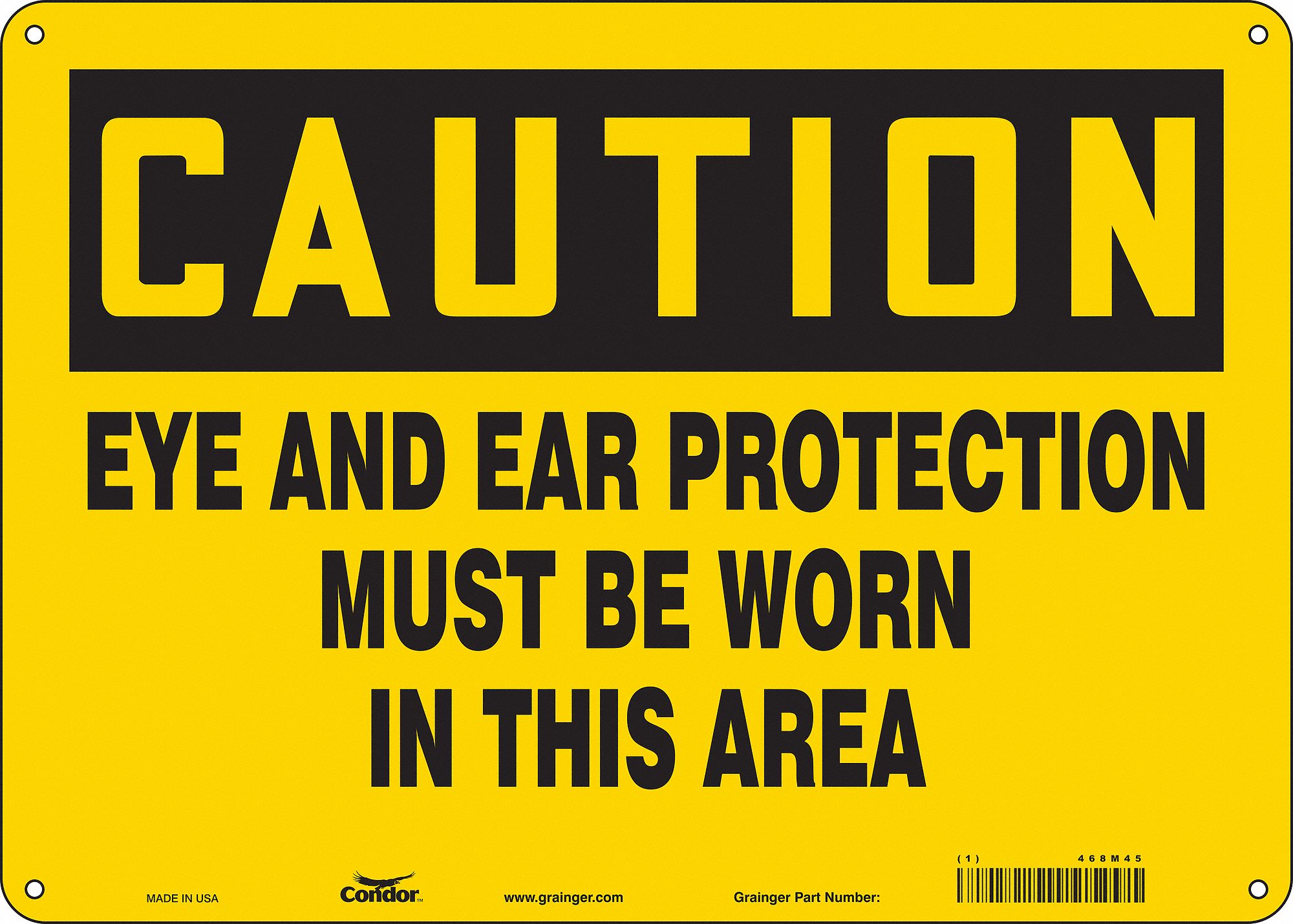 Safety Sign: Aluminum, Mounting Holes Sign Mounting, 10 in x 14 in Nominal Sign Size, 0.032 in Thick