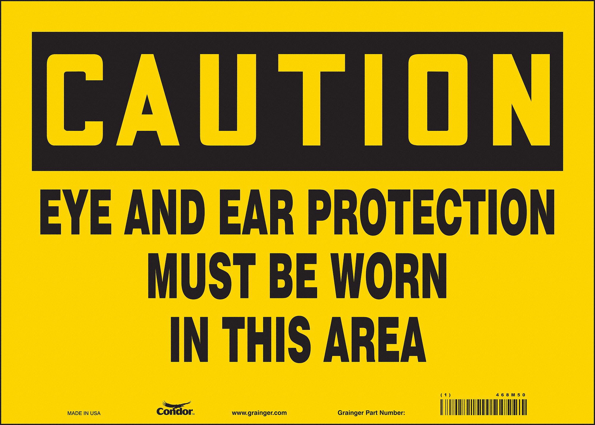 Safety Sign: Vinyl, Adhesive Sign Mounting, 10 in x 14 in Nominal Sign Size, Not Retroreflective