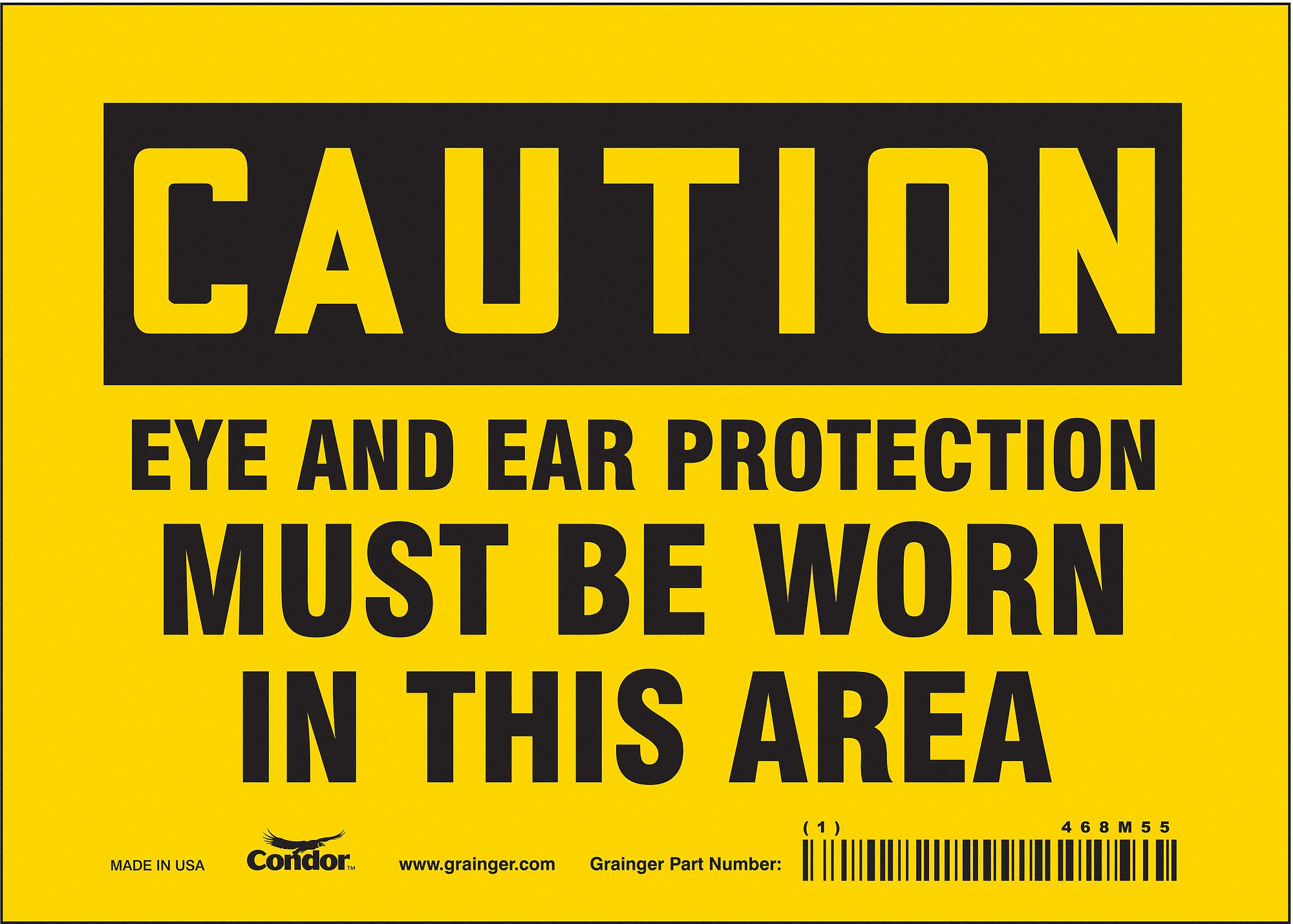 Safety Sign: Vinyl, Adhesive Sign Mounting, 5 in x 7 in Nominal Sign Size, Not Retroreflective, Wall