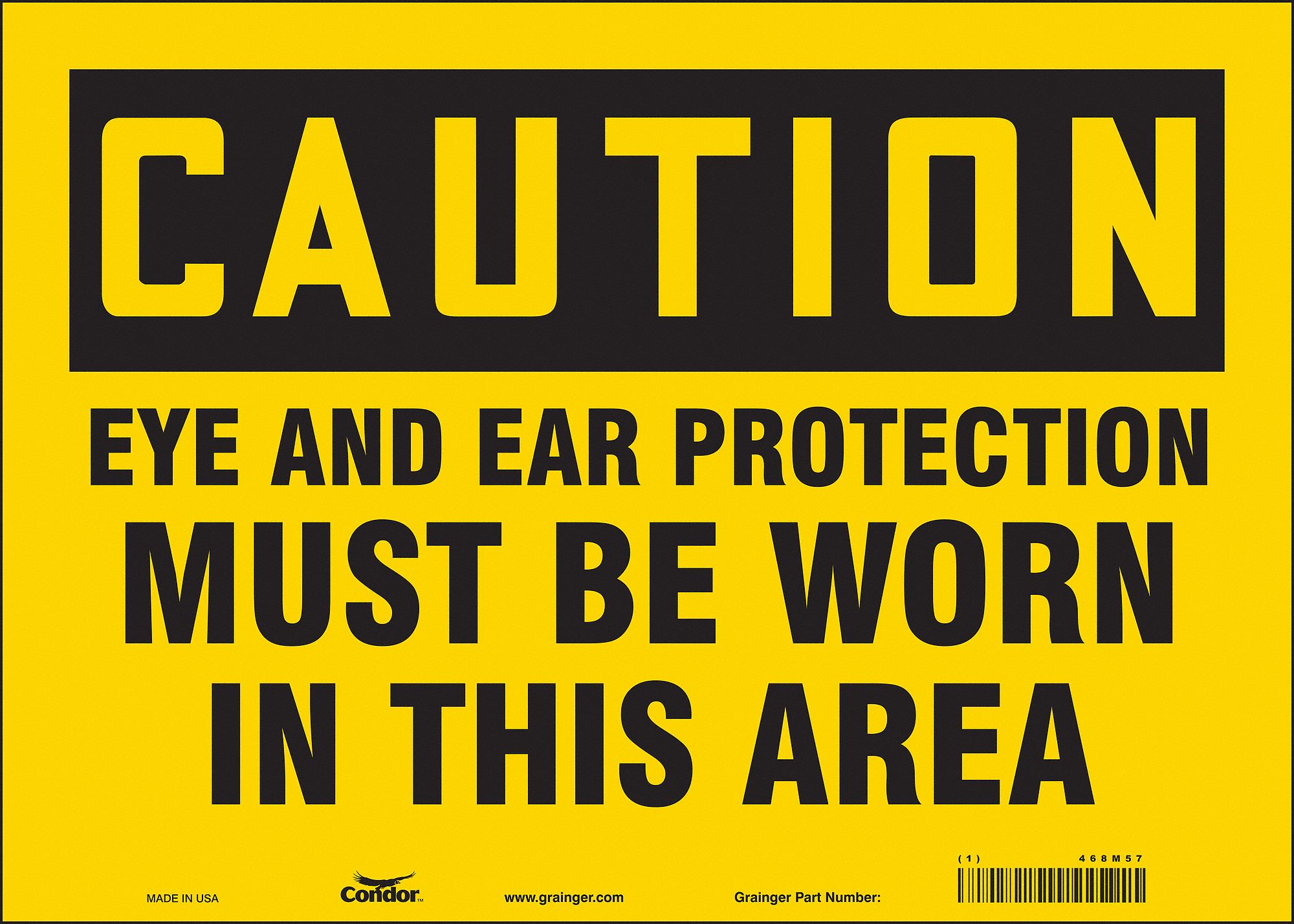 Safety Sign: Vinyl, Adhesive Sign Mounting, 10 in x 14 in Nominal Sign Size, Not Retroreflective
