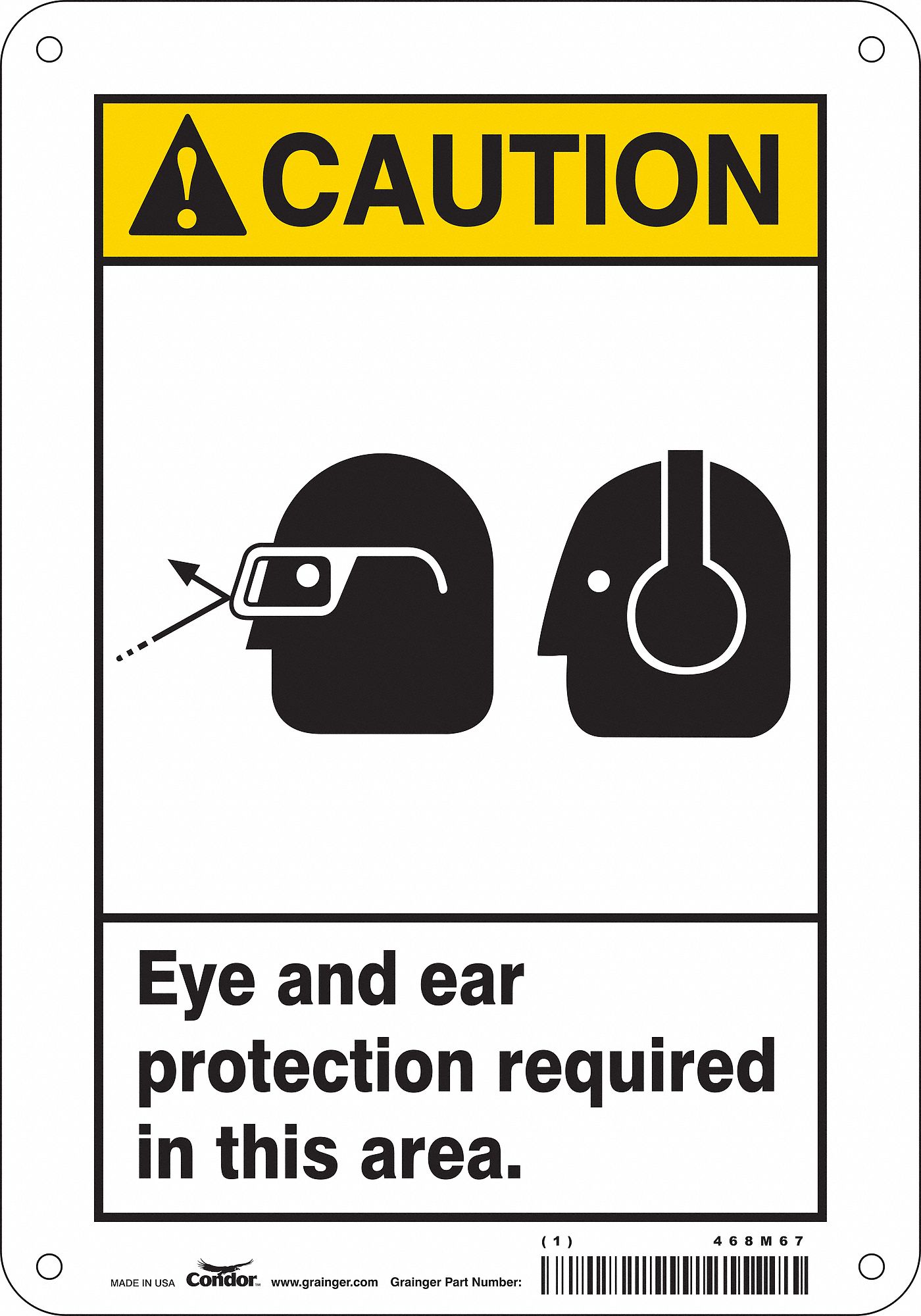 Safety Sign, 10 in x 7 in, Polyethylene