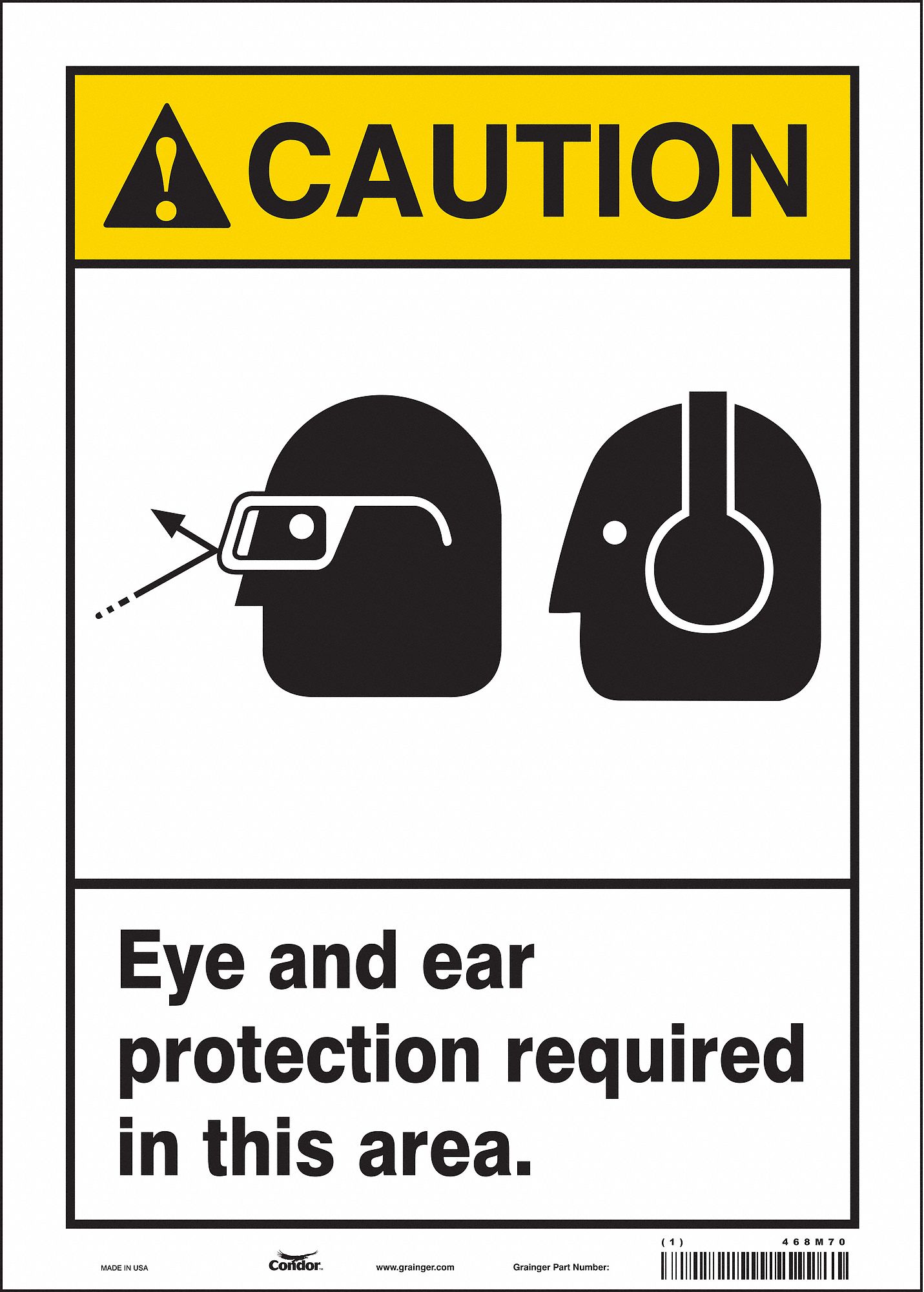 Safety Sign, 14 in x 10 in, Vinyl