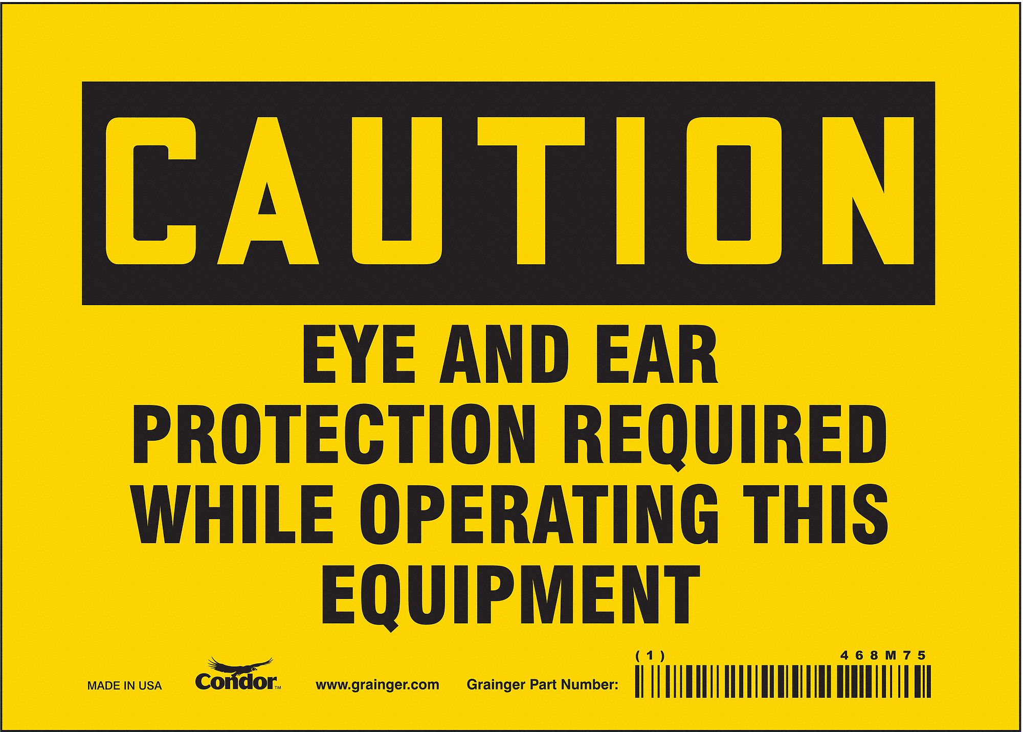 Safety Sign: Vinyl, Adhesive Sign Mounting, 5 in x 7 in Nominal Sign Size, Not Retroreflective