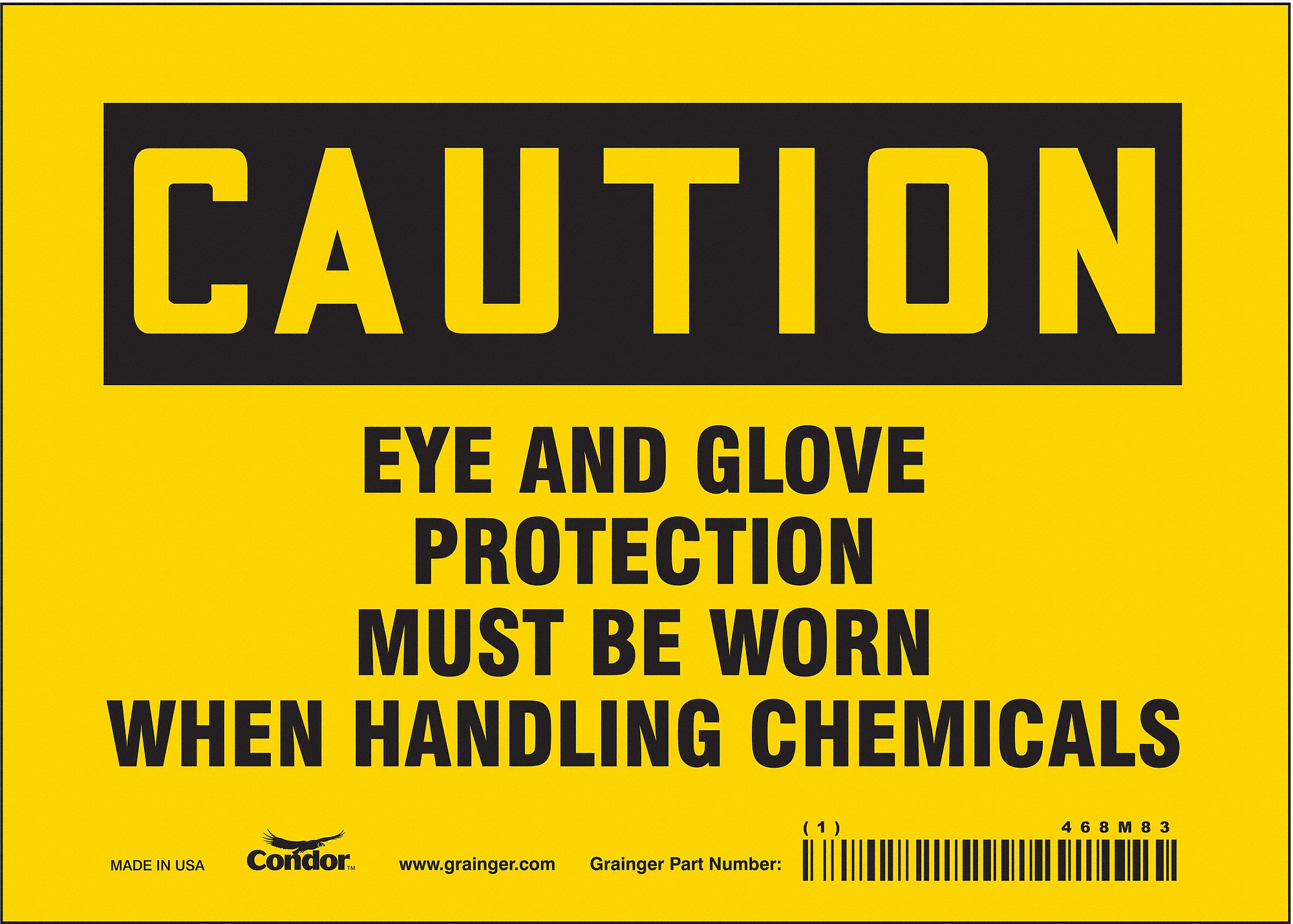 Safety Sign: Vinyl, Adhesive Sign Mounting, 5 in x 7 in Nominal Sign Size, Not Retroreflective, Wall