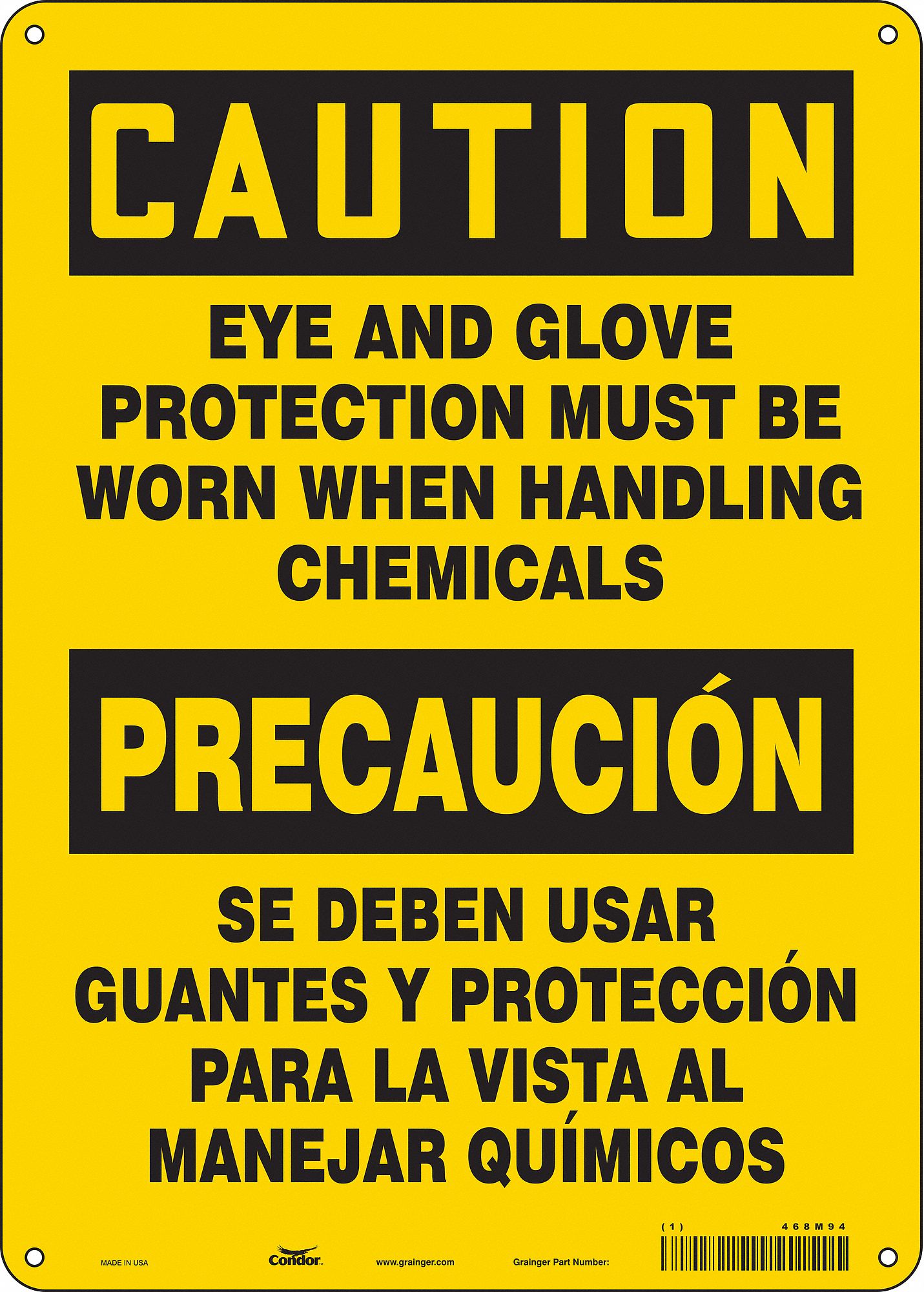 Safety Sign: Aluminum, Mounting Holes Sign Mounting, 14 in x 10 in Nominal Sign Size, 0.032 in Thick