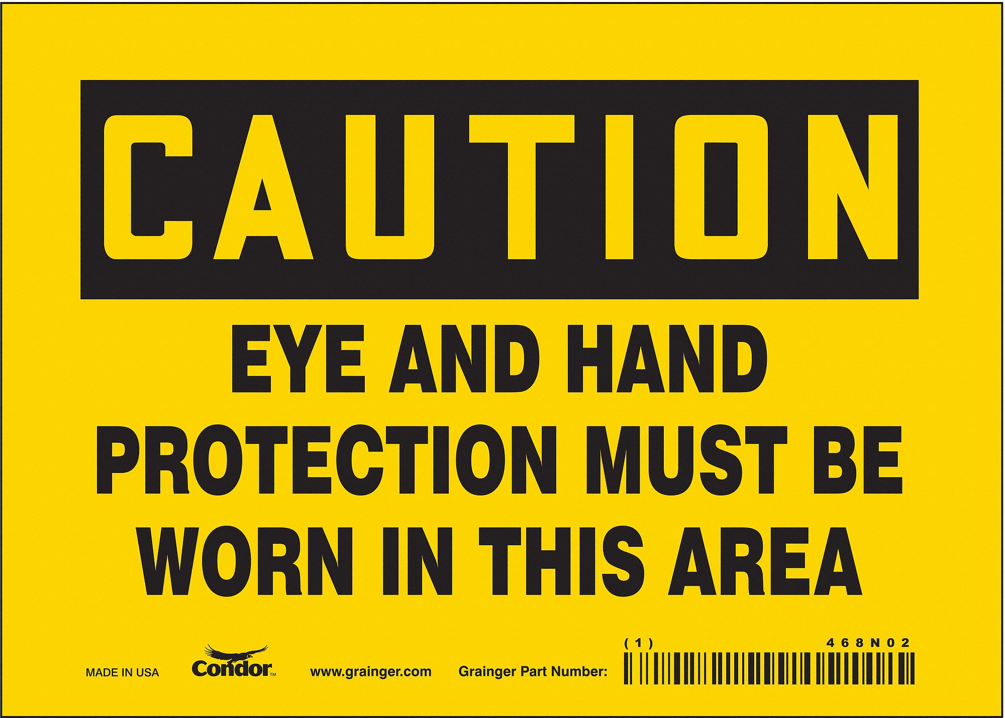 Safety Sign: Vinyl, Adhesive Sign Mounting, 5 in x 7 in Nominal Sign Size, Not Retroreflective, Wall