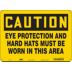 Caution: Eye Protection And Hard Hats Must Be Worn In This Area Signs