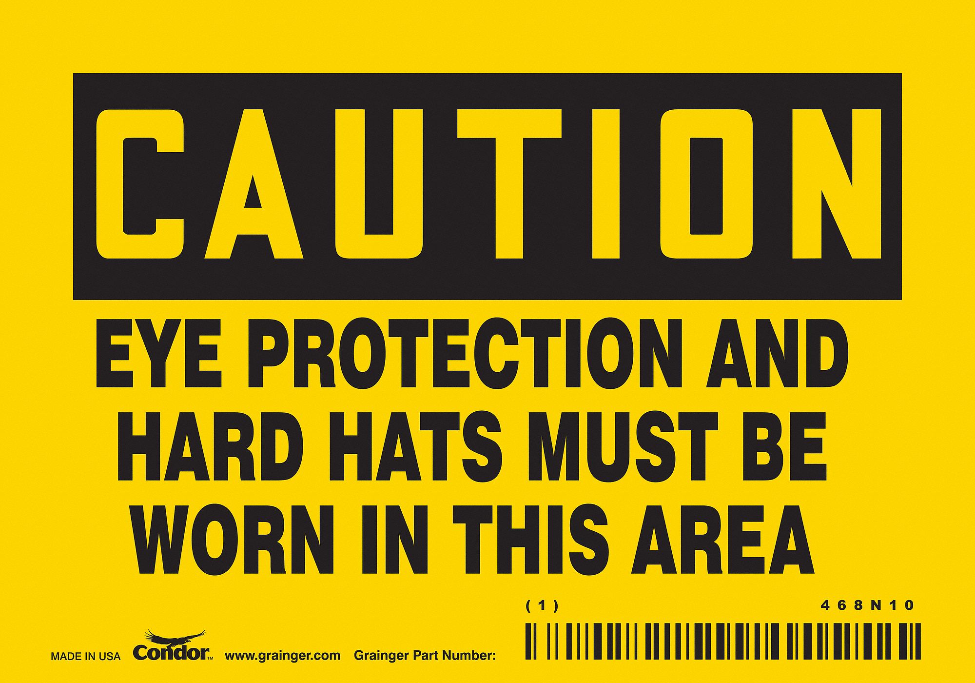 Safety Sign: Vinyl, Adhesive Sign Mounting, 3 1/2 in x 5 in Nominal Sign Size, Not Retroreflective
