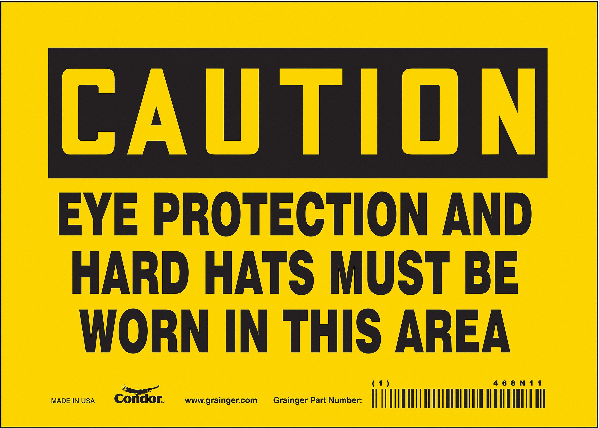 Safety Sign: Vinyl, Adhesive Sign Mounting, 5 in x 7 in Nominal Sign Size, Not Retroreflective, Wall