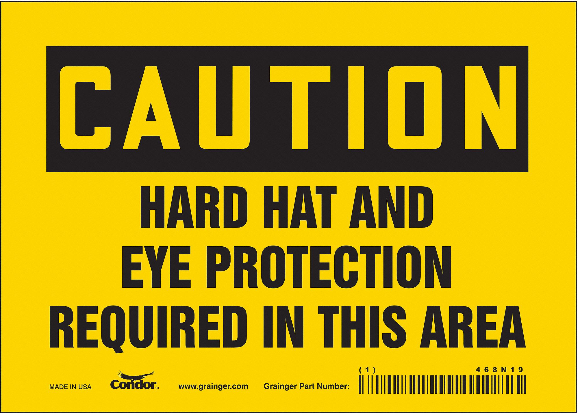 Safety Sign: Vinyl, Adhesive Sign Mounting, 5 in x 7 in Nominal Sign Size, Not Retroreflective, Wall