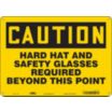 Caution: Hard Hat And Safety Glasses Required Beyond This Point Signs