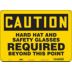 Caution: Hard Hat And Safety Glasses Required Beyond This Point Signs