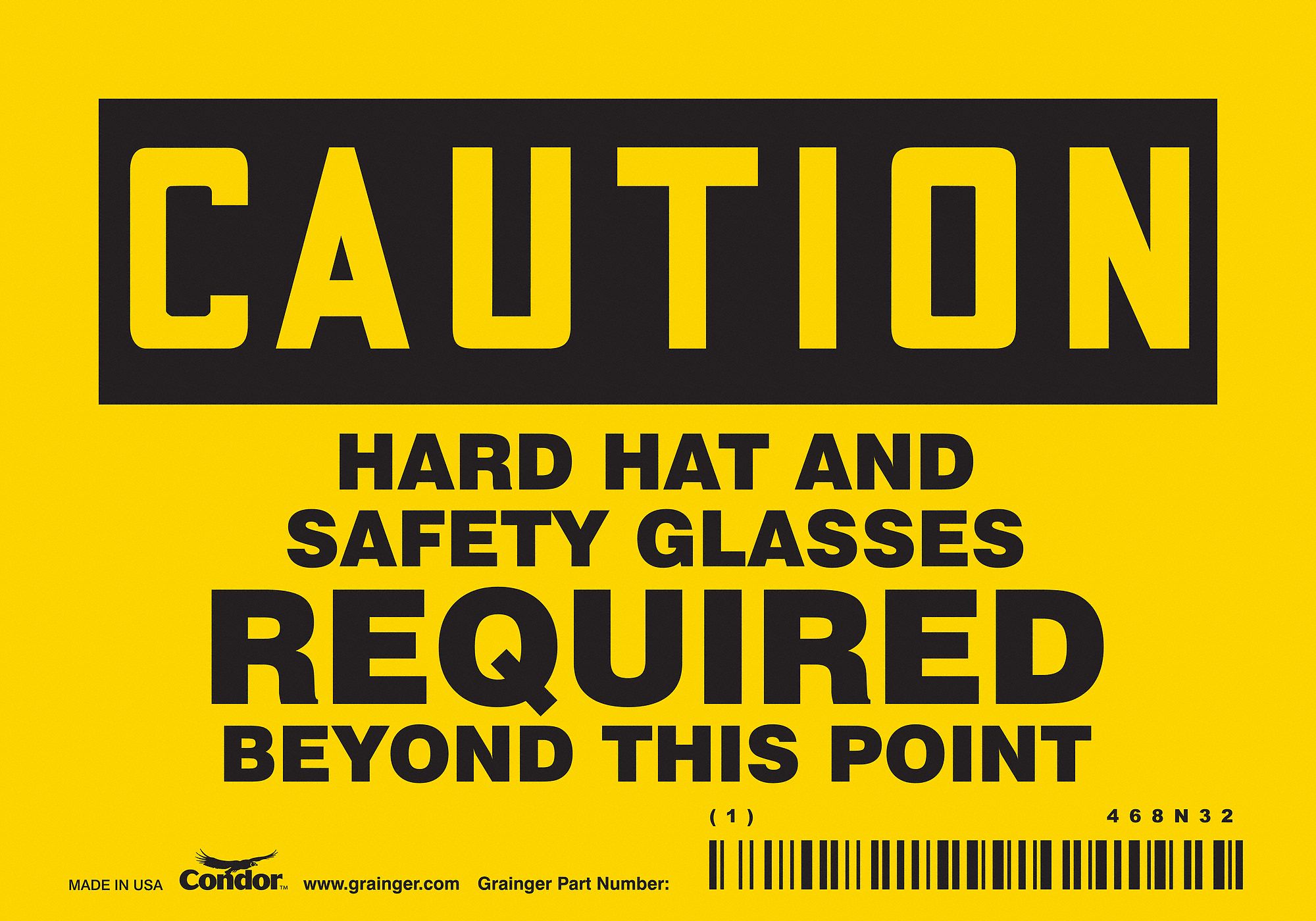 Safety Sign: Vinyl, Adhesive Sign Mounting, 3 1/2 in x 5 in Nominal Sign Size, Not Retroreflective