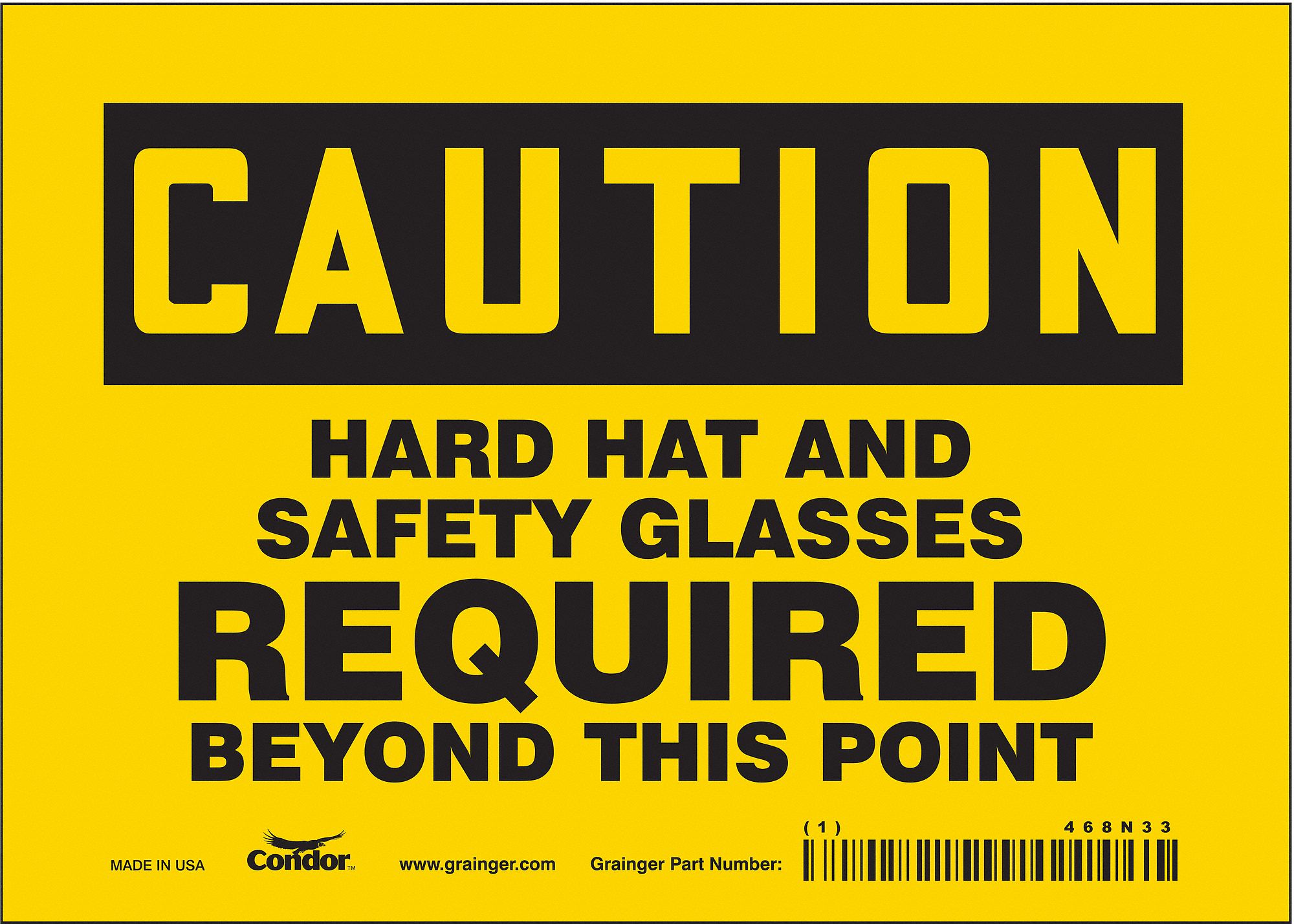 Safety Sign: Vinyl, Adhesive Sign Mounting, 5 in x 7 in Nominal Sign Size, Not Retroreflective, Wall