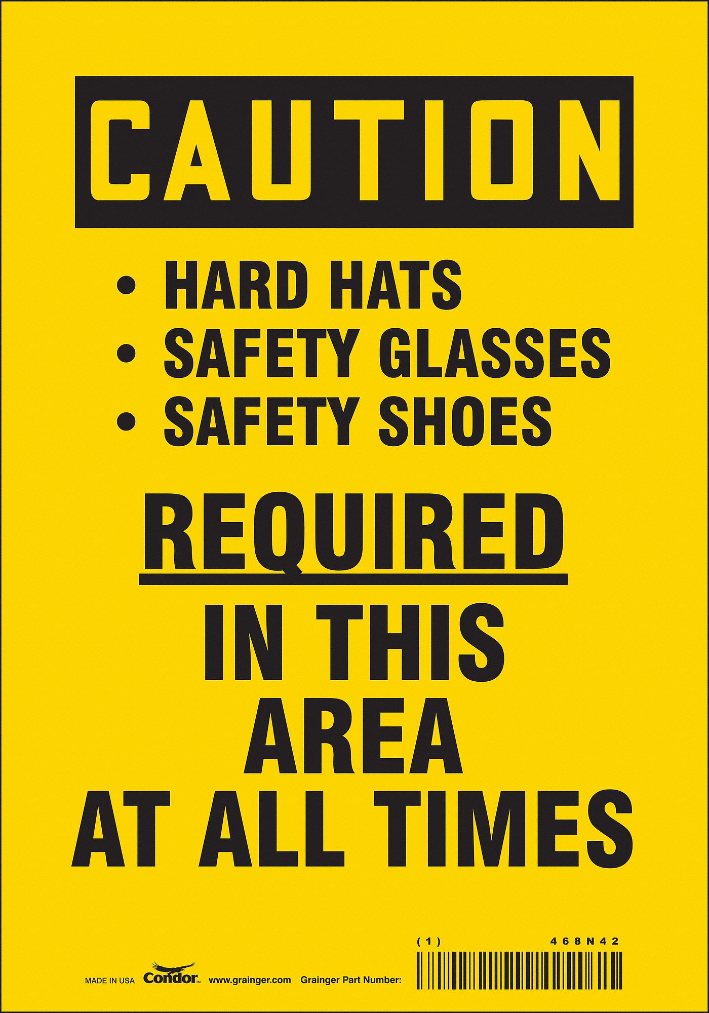 Safety Sign: Vinyl, Adhesive Sign Mounting, 10 in x 7 in Nominal Sign Size, Not Retroreflective