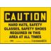 Caution: Hard Hats, Safety Glasses, Safety Shoes Required In This Area At All Times Signs