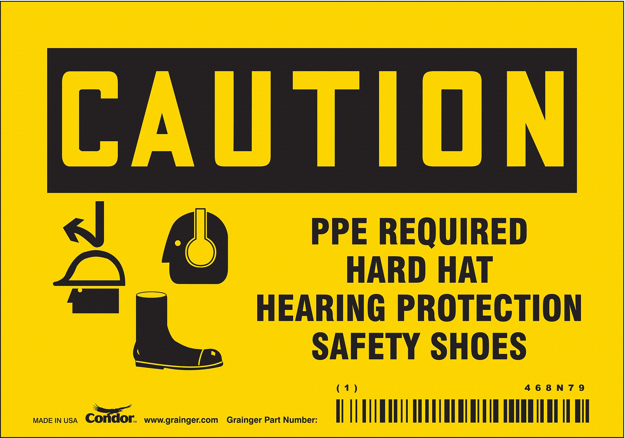 Safety Sign: Vinyl, Adhesive Sign Mounting, 3 1/2 in x 5 in Nominal Sign Size, Not Retroreflective