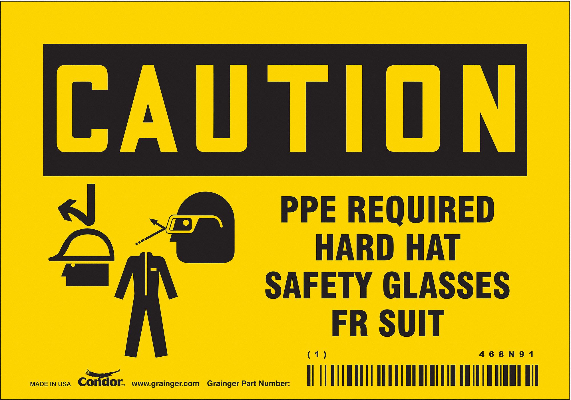 Safety Sign: Vinyl, Adhesive Sign Mounting, 3 1/2 in x 5 in Nominal Sign Size, Not Retroreflective