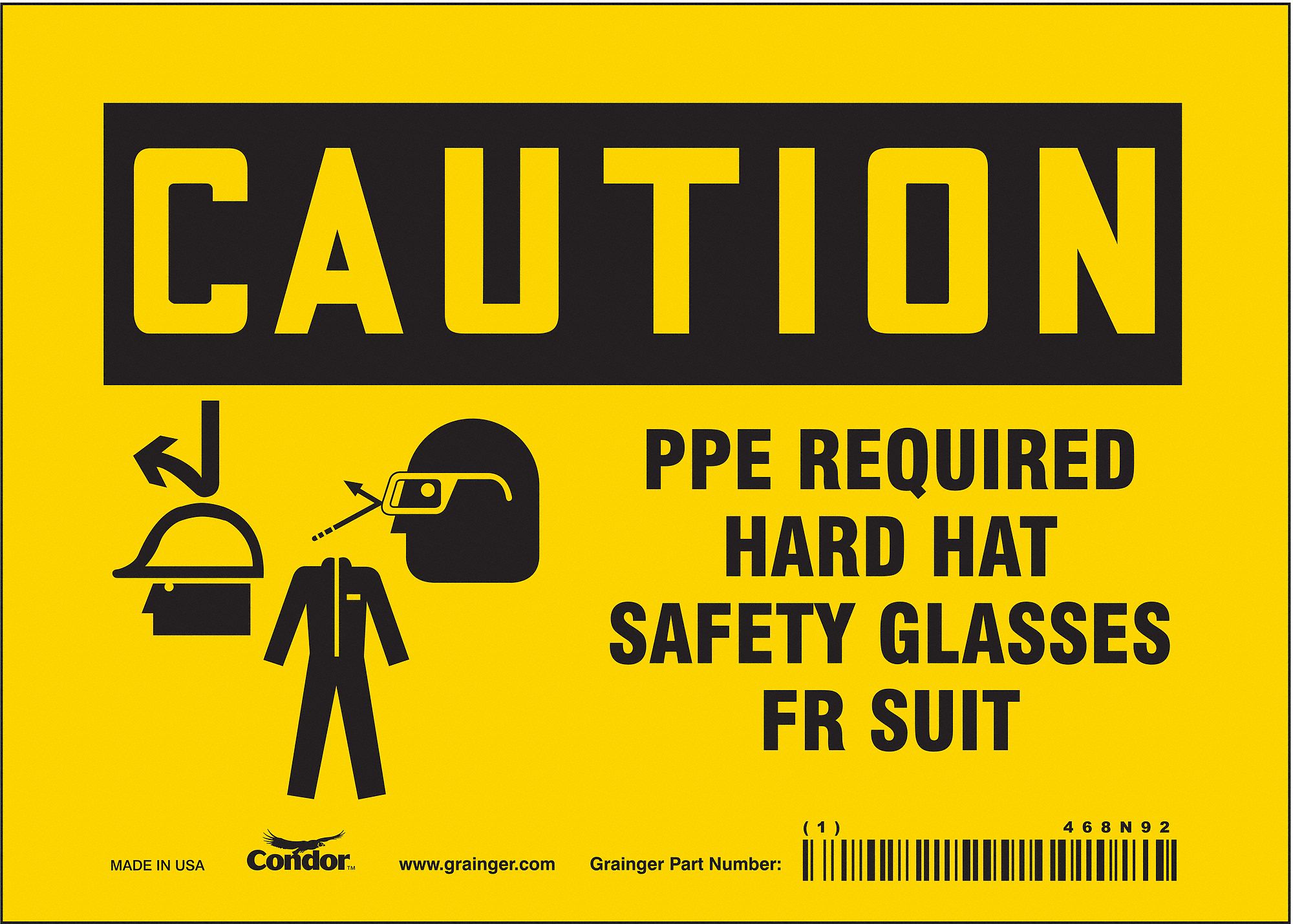 Safety Sign: Vinyl, Adhesive Sign Mounting, 5 in x 7 in Nominal Sign Size, Not Retroreflective