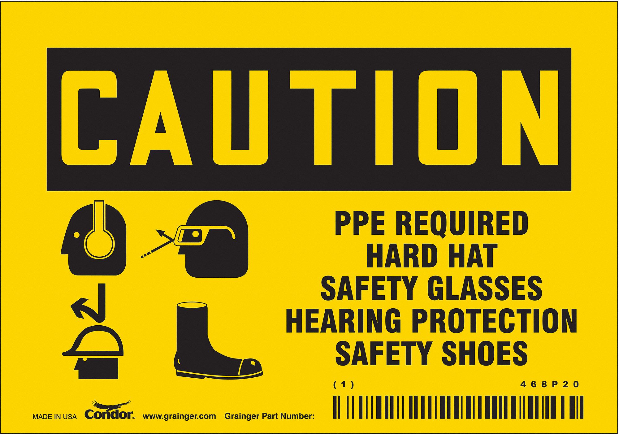Safety Sign: Vinyl, Adhesive Sign Mounting, 3 1/2 in x 5 in Nominal Sign Size, Not Retroreflective