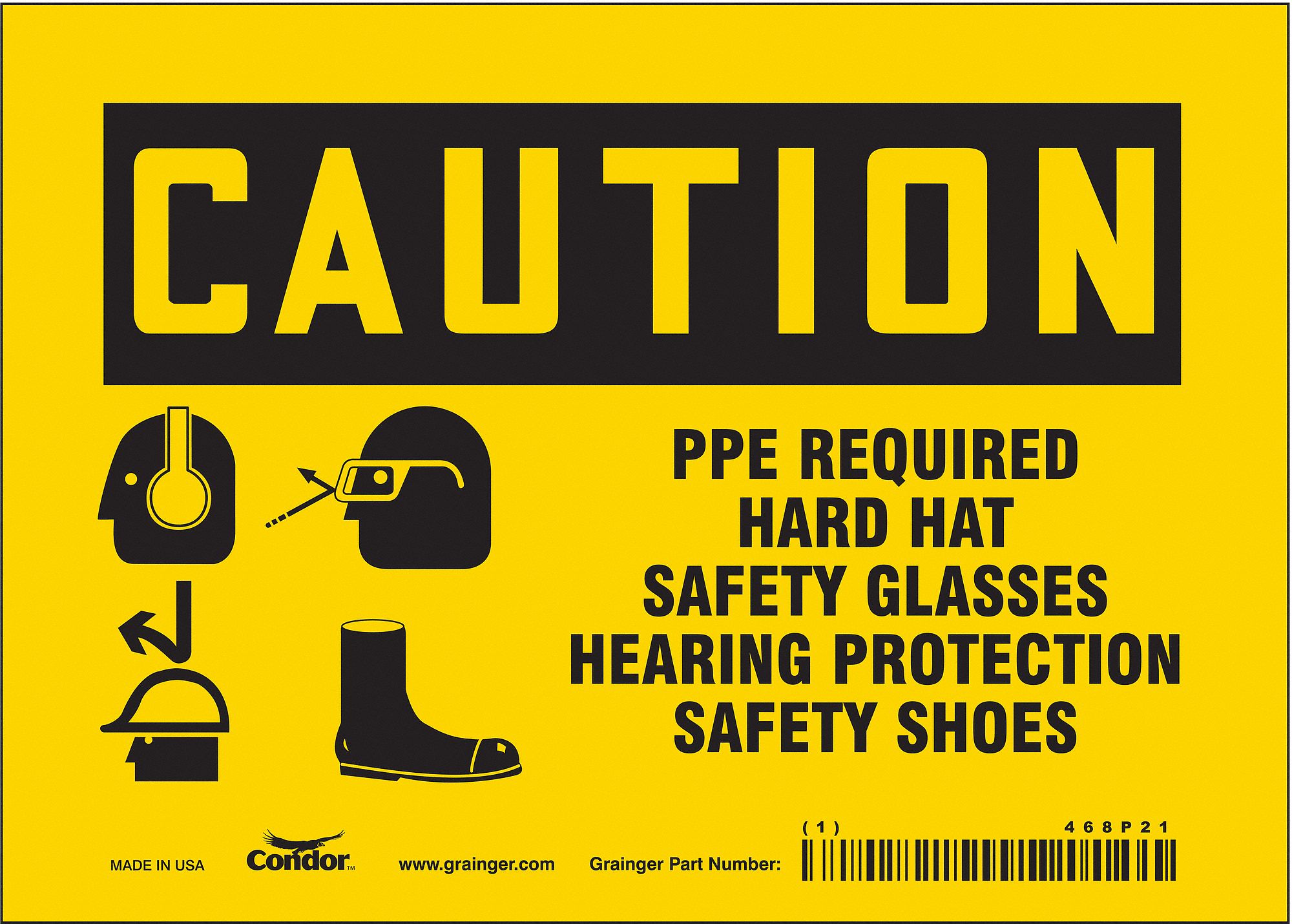 Safety Sign: Vinyl, Adhesive Sign Mounting, 5 in x 7 in Nominal Sign Size, Not Retroreflective, Wall
