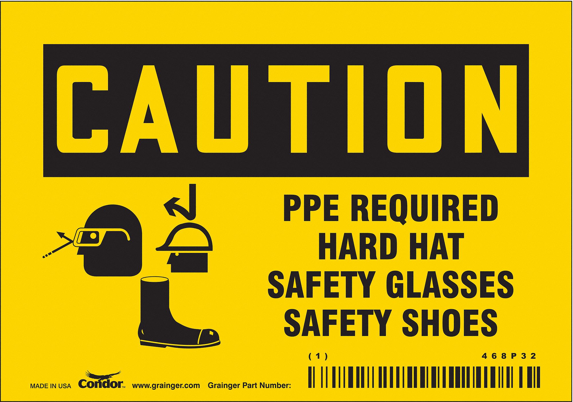 Safety Sign: Vinyl, Adhesive Sign Mounting, 3 1/2 in x 5 in Nominal Sign Size, Not Retroreflective