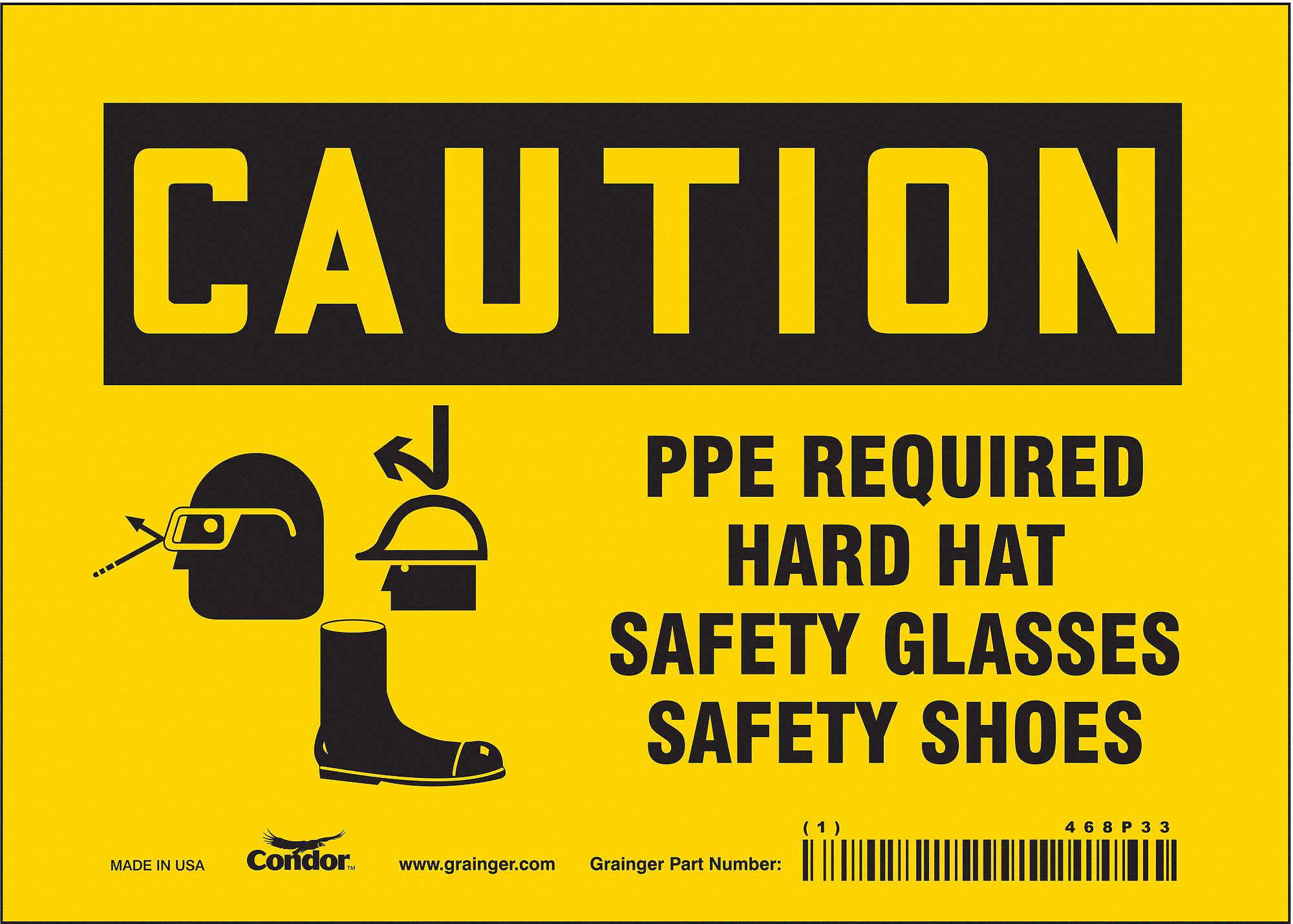Safety Sign: Vinyl, Adhesive Sign Mounting, 5 in x 7 in Nominal Sign Size, Not Retroreflective, Wall
