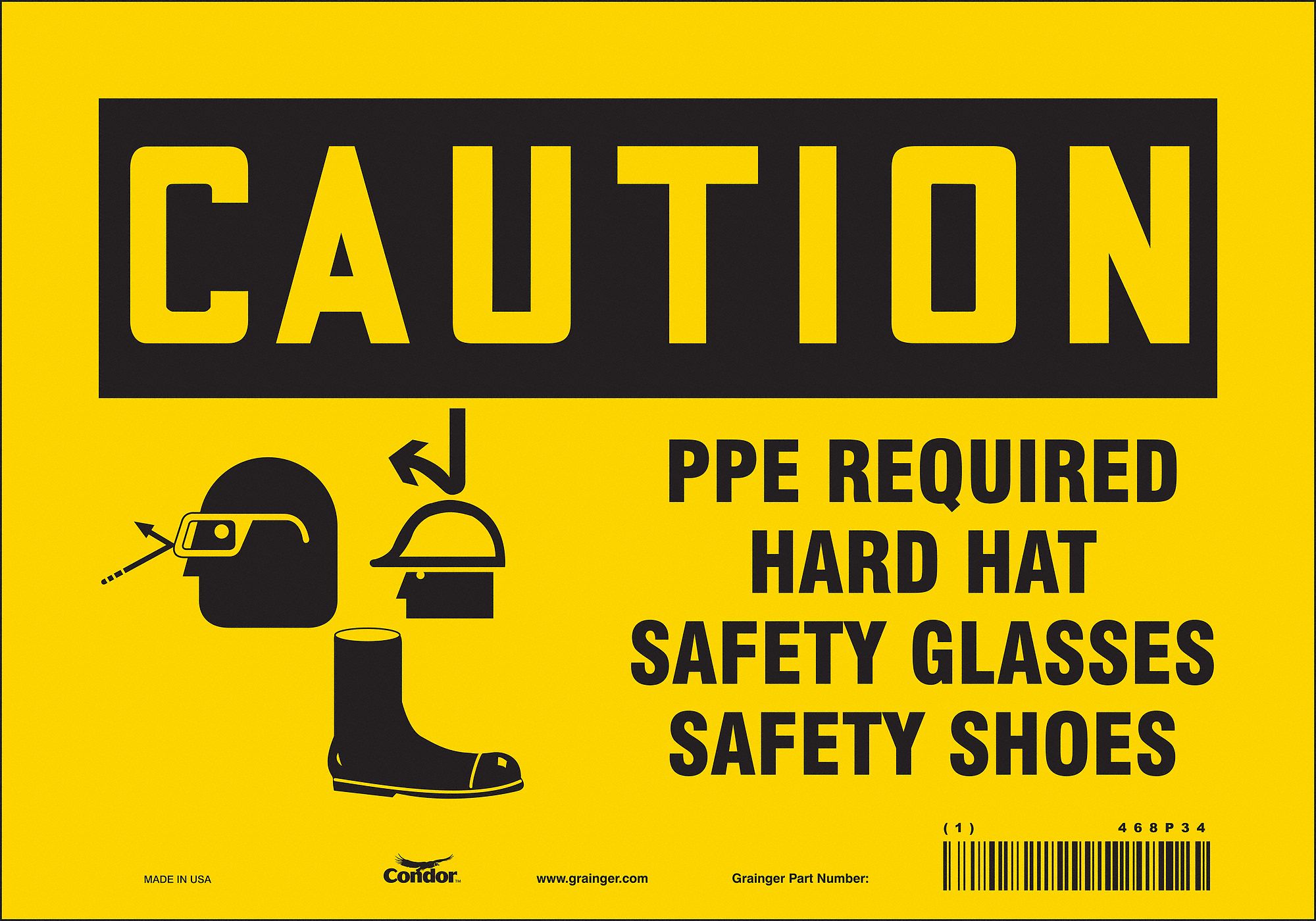 Safety Sign: Vinyl, Adhesive Sign Mounting, 7 in x 10 in Nominal Sign Size, Not Retroreflective
