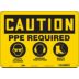 Caution: PPE Required Safety Glasses Hearing Protection Safety Shoes Signs