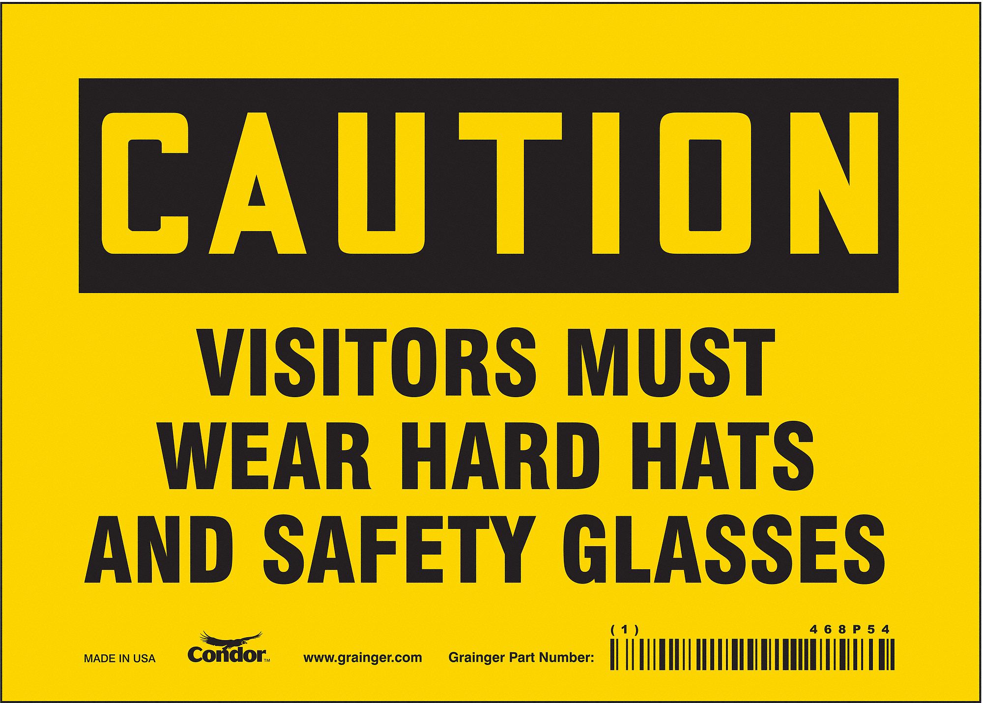 Safety Sign: Vinyl, Adhesive Sign Mounting, 5 in x 7 in Nominal Sign Size, Not Retroreflective, Wall