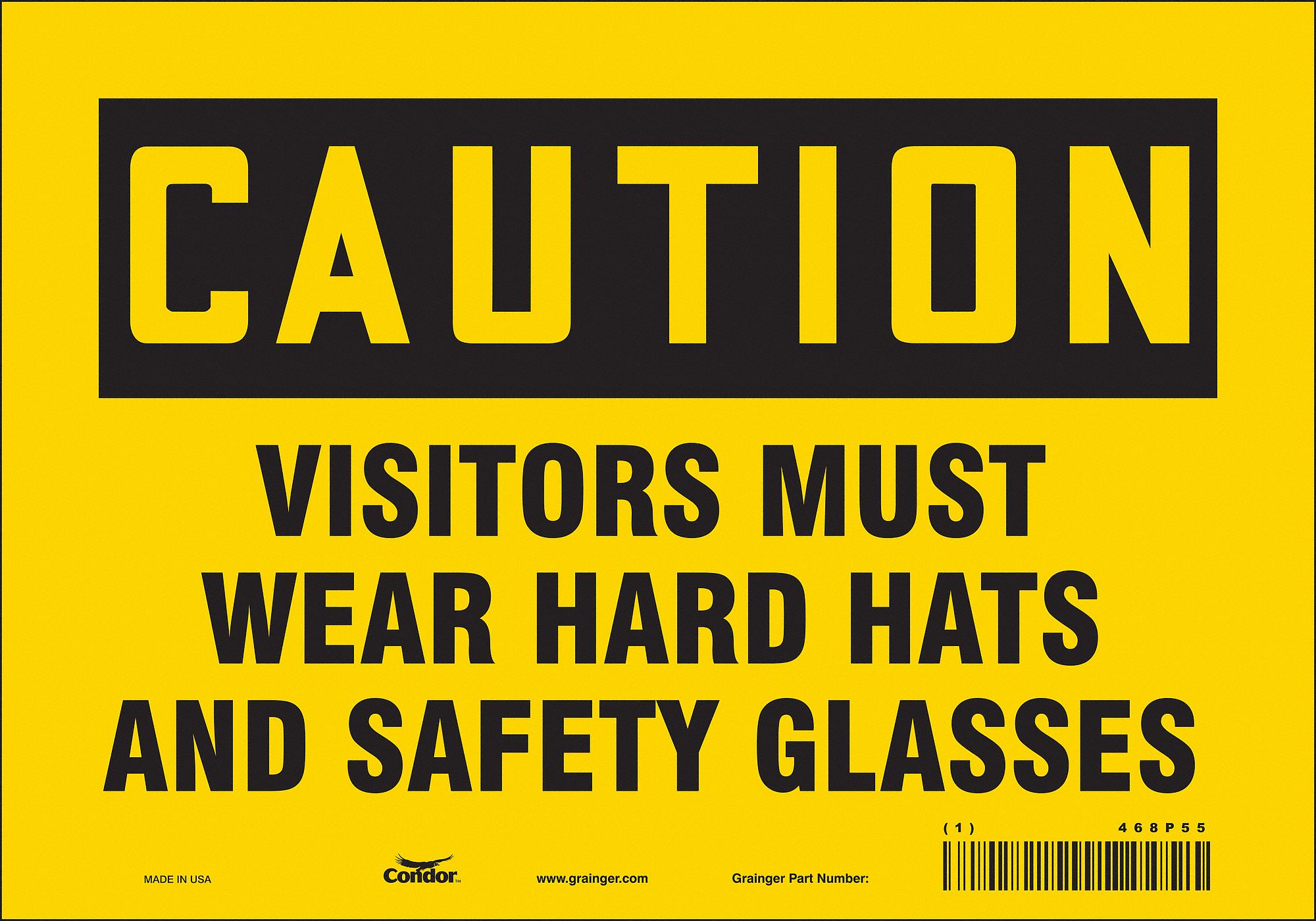 Safety Sign: Vinyl, Adhesive Sign Mounting, 7 in x 10 in Nominal Sign Size, Not Retroreflective