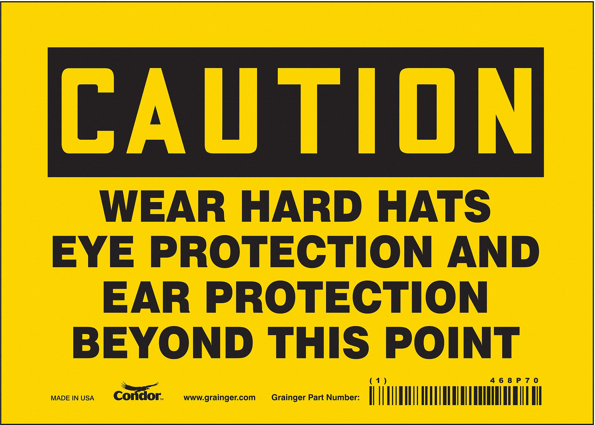 Safety Sign: Vinyl, Adhesive Sign Mounting, 5 in x 7 in Nominal Sign Size, Not Retroreflective, Wall