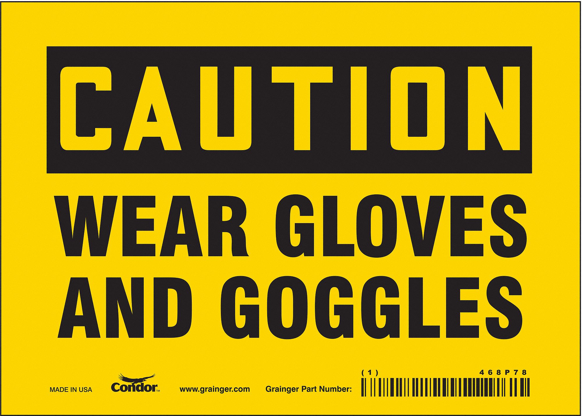 Safety Sign: Vinyl, Adhesive Sign Mounting, 5 in x 7 in Nominal Sign Size, Not Retroreflective, Wall