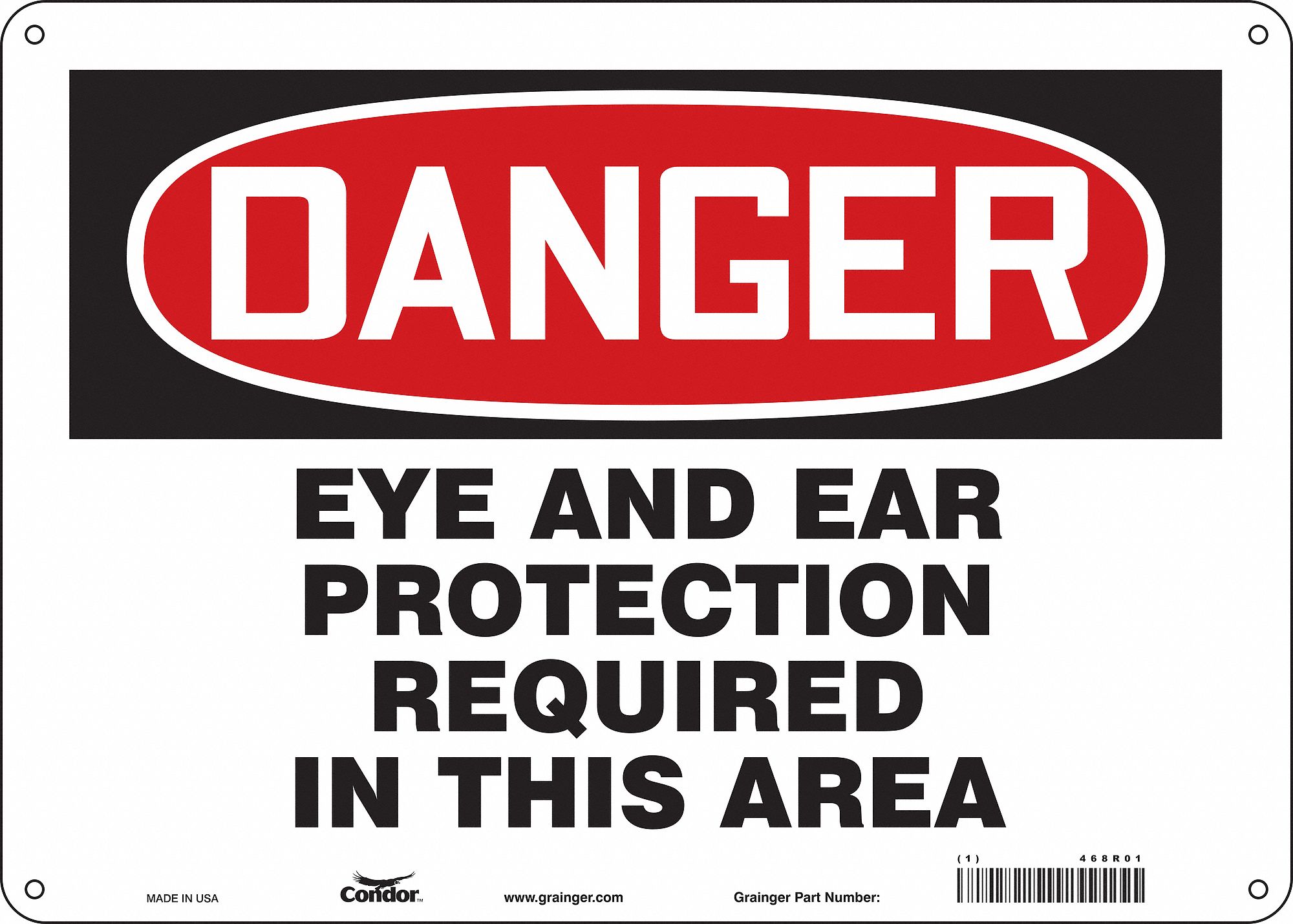 Safety Sign, 10 in x 14 in, Aluminum