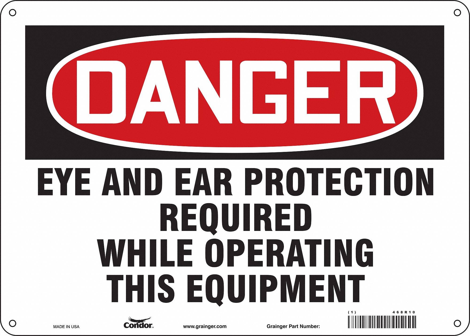 Safety Sign, 10 in x 14 in, Polyethylene