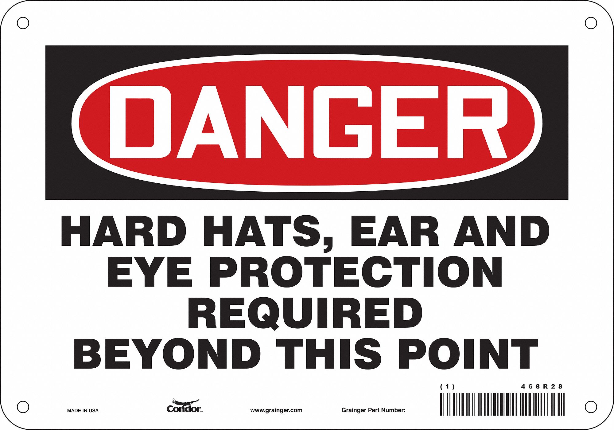 Safety Sign, 7 in x 10 in, Polyethylene