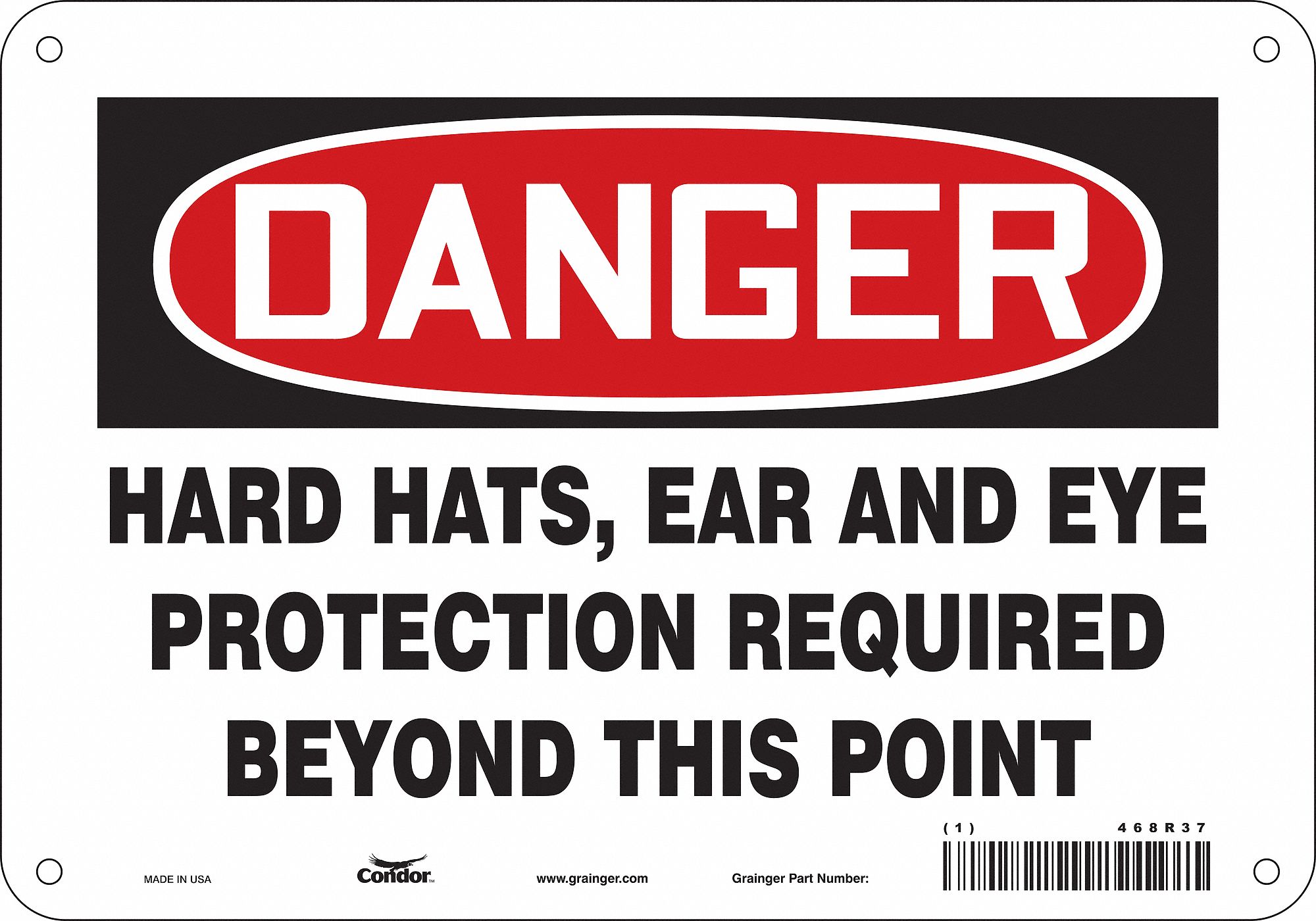 Safety Sign, 7 in x 10 in, Polyethylene