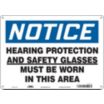 Notice: Hearing Protection And Safety Glasses Must Be Worn In This Area Signs