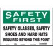 Safety First: Safety Glasses Safety Shoes And Hard Hats Required Beyond This Point Signs